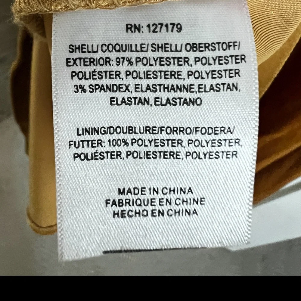 EUC JENNY YOO Velvet Bridesmaid Gown Marigold Gold Size 6 Square Neck Maxi - Picture 9 of 9